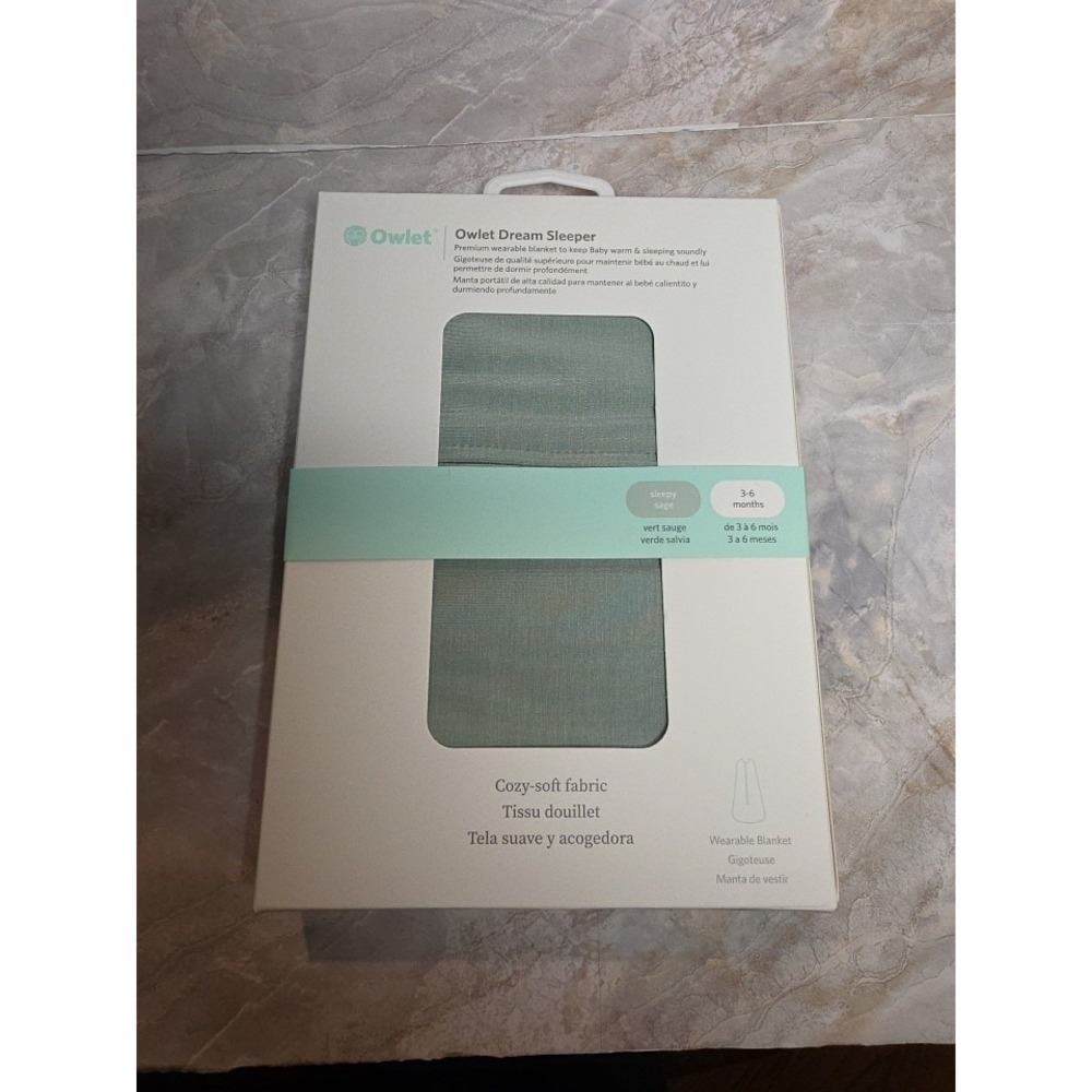 Owlet Dream Sleeper Sleepy Sage Green 3-6 Months New